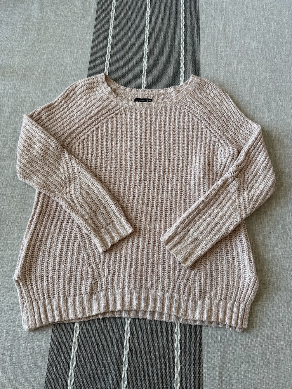 American Eagle Outfitters Beige Scoop Neck Knit Sweater